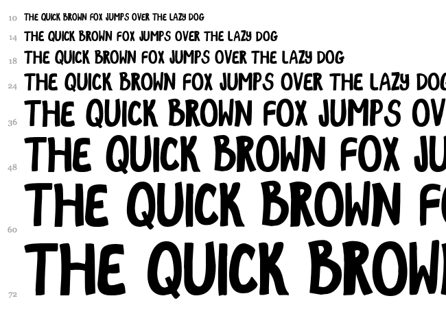 Maggie Moo font waterfall